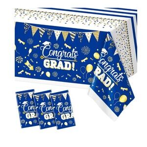 3 Pk Blue Graduation Tablecloth Graduation Decorations